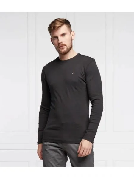 Tricou cu mânecă lungă Tommy Jeans negru