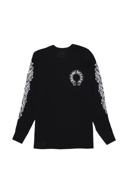 Tricou Chrome Hearts tricotate cu imagine cu motiv cu inimi negru
