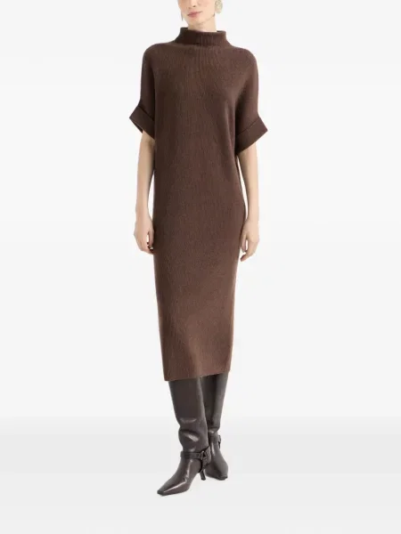 Rochie Brunello Cucinelli din cașmir maro