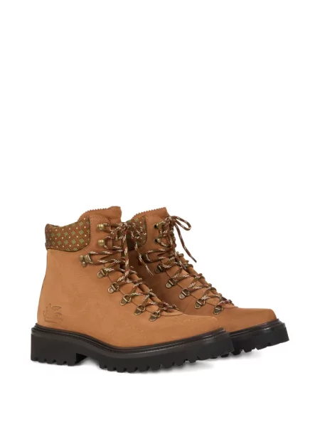 Botine Etro cu șireturi din dantelă maro