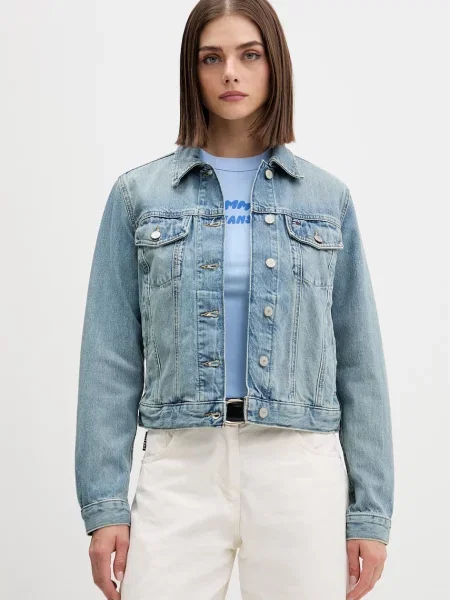 Tommy Jeans geacă de blugi de damă din denim albastru