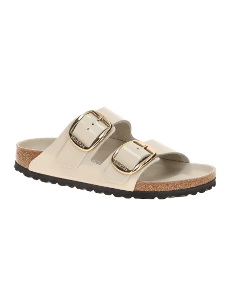 Birkenstock șlapi de piele Arizona Big Buckle bej