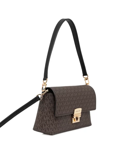 Spodnie Michael Michael Kors skórzane bez obcasa plecione różowe