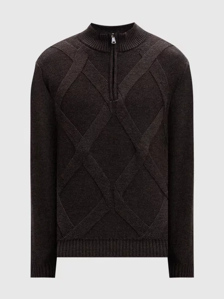 Светр з вовни мериноса у візерунок Cashmere&whiskey коричневий