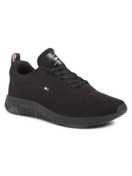Tommy Hilfiger Sneakersy Corporate Knit Rib Runner černá