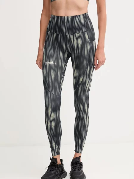 Hummel legginsy treningowe wzorzyste zielony
