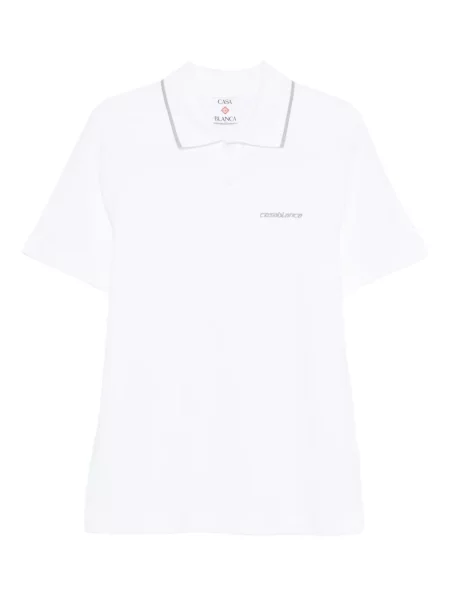 Polo Casablanca cu broderie alb