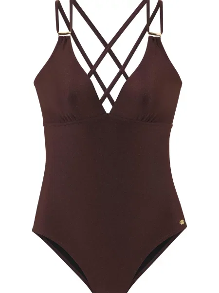 JETTE Costum de baie întreg închis maro