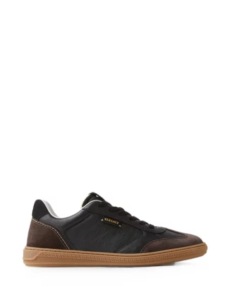 Sneakerși Versace din piele de căprioară negru