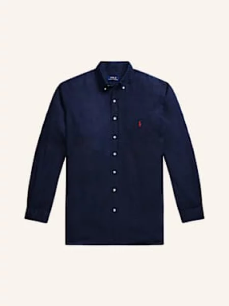 Polo Ralph Lauren Big & Tall Lněná Košile Comfort Fit tmavě modrá
