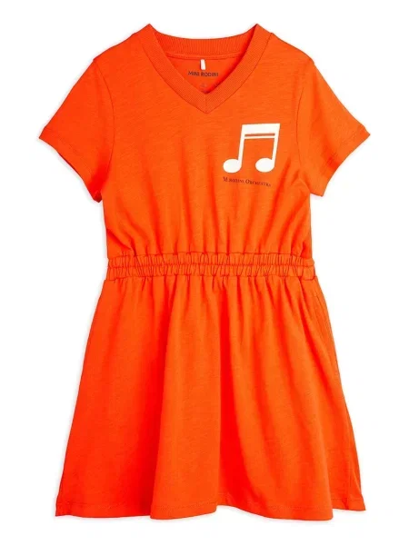 Mini Rodini Dětské šaty Note oranžové