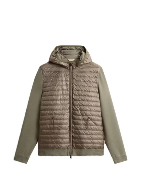 Jachetă cu glugă Woolrich cu glugă maro