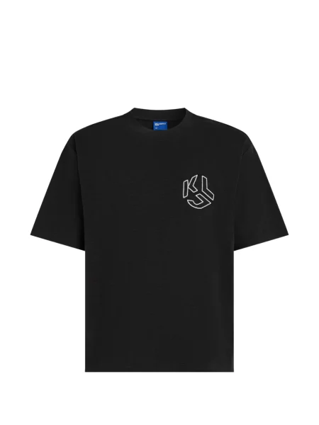 Tricou Karl Lagerfeld Jeans cu broderie negru