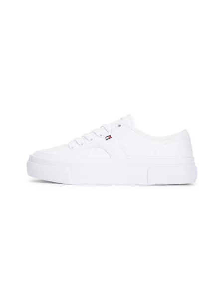 Sneakerși Tommy Hilfiger cu autograf alb