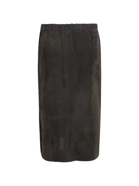 Fustă 's Max Mara din piele de căprioară cu cordon gri