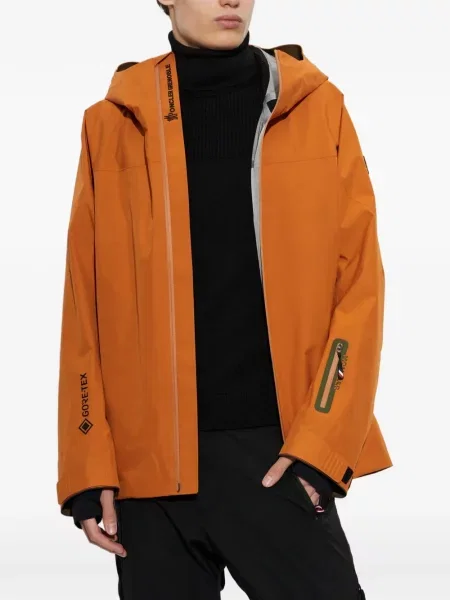 Geacă de schi Moncler Grenoble cu glugă portocaliu