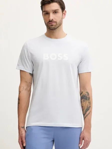 BOSS t-shirt wzorzysty niebieski