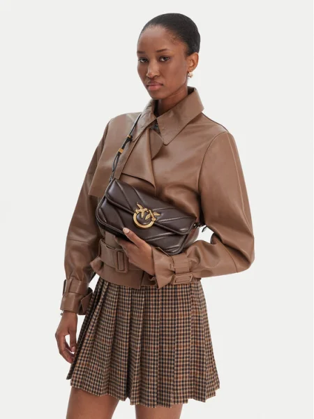 PINKO Geantă Love Box Baguette Al PLTT maro