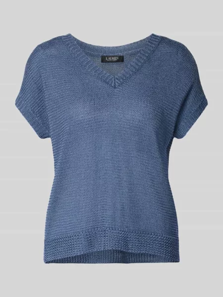 T-shirt o kroju relaxed fit z mieszanki i lnu model ‘Emari’ Lauren Ralph Lauren