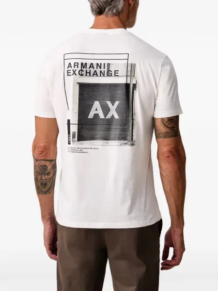 Tricou Armani Exchange cu imagine alb