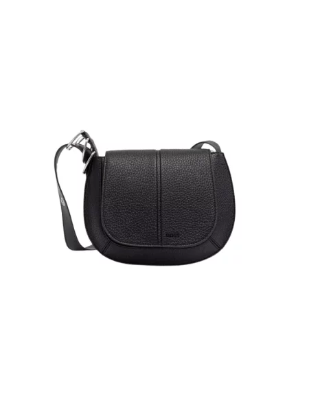 BOSS torebka crossbody z imitacji skóry CLARICE SADDLE czarna