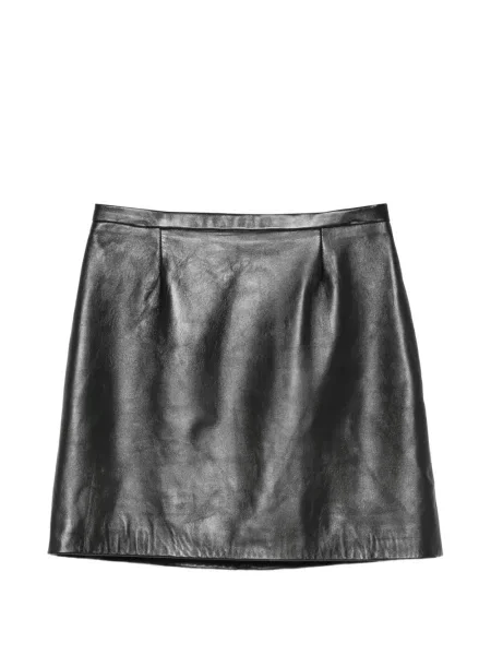 Kožená sukňa Cassell čierna