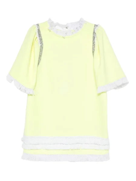Rochie mini Loulou cu franjuri de costum galben