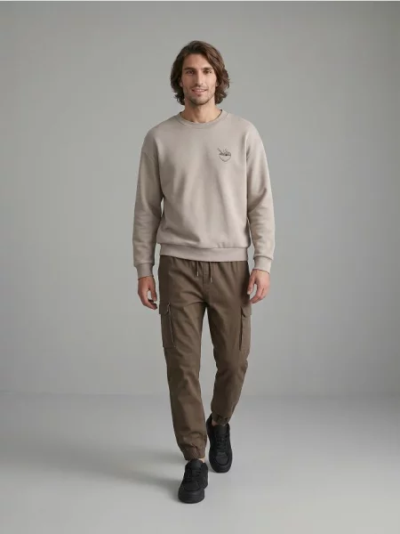 Sinsay Cargo jogger kalhoty hnědá