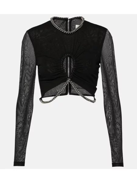 Top Dion Lee z dżerseju o krotszym kroju czarny