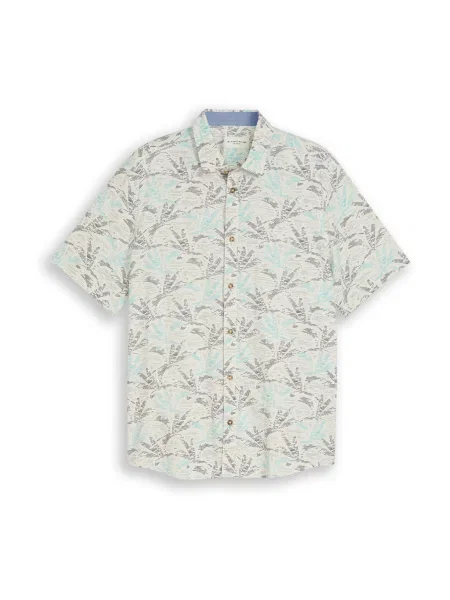 TOM TAILOR Cămașă albastru deschis / gri alb