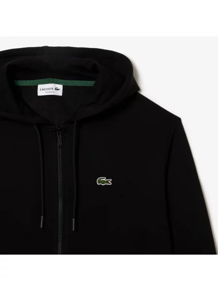 Lacoste Bluza Z Kapturem Zapinana Na czarna