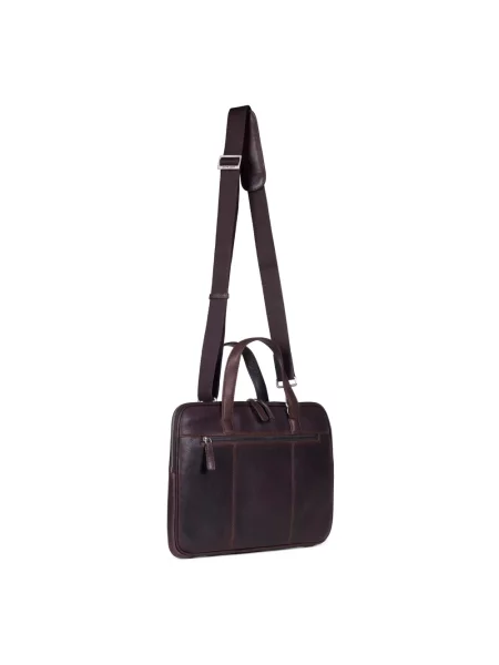 Torba na laptopa Howard London skórzana brązowa