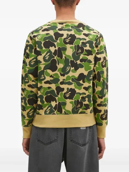 Hanorac A Bathing Ape® cu imagine cu model camuflaj verde