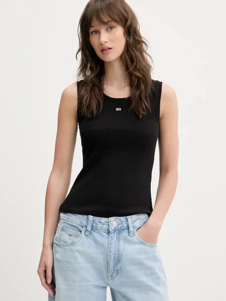 Džínový top Tommy Jeans černý