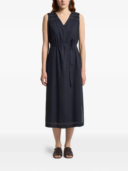 Rochie midi Peserico cu decolteu în V până la genunchi de costum albastru