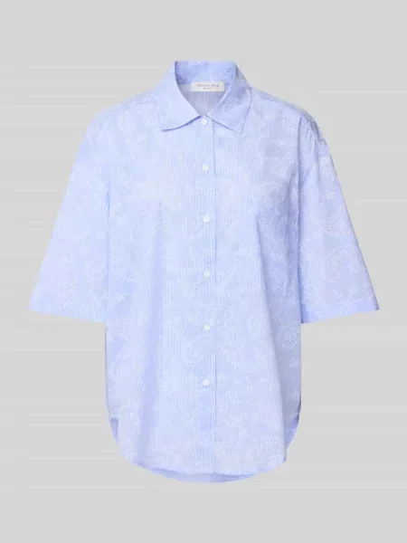 Góra od piżamy z kołnierzykiem typu kent i listwą guzikową Christian Berg Woman błękitna