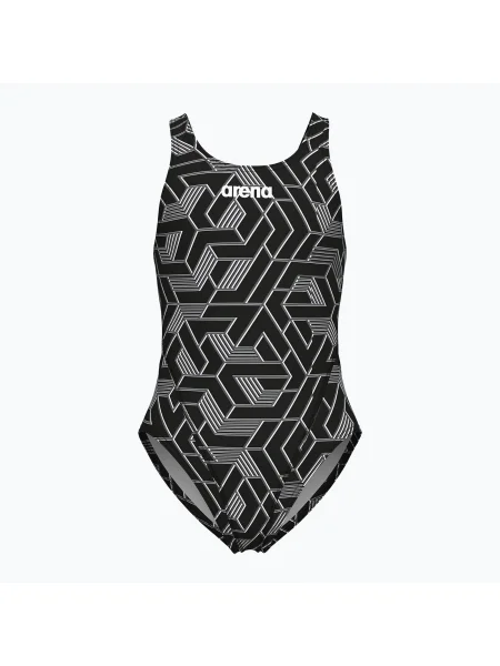 Arena Escape Swim Tech L fekete/csapat egyrészes gyermek fürdőruha. Méret: fekete