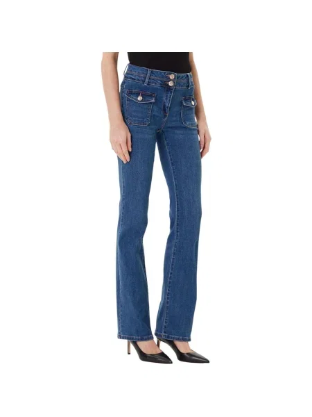Morgan jeans medium waist albastru