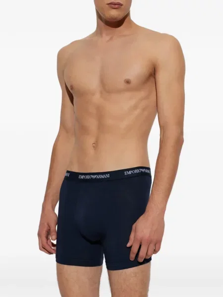 Boxeri Emporio Armani cu autograf albastru