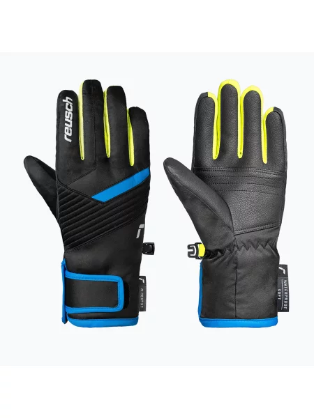 Mănuși de schi pentru copii Reusch Dan R-Tex XT Junior black/brilliant blue/safety yellow negru