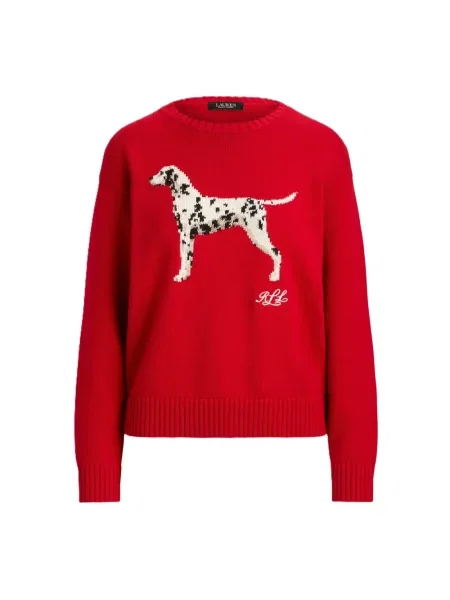 Sweter z motywem dalmatyńczyk Lauren Ralph Lauren czerwony