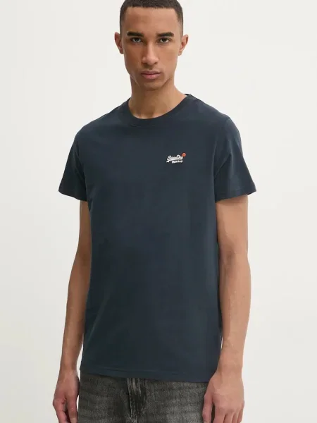Тениска Superdry с изчистен дизайн тъмносиньо