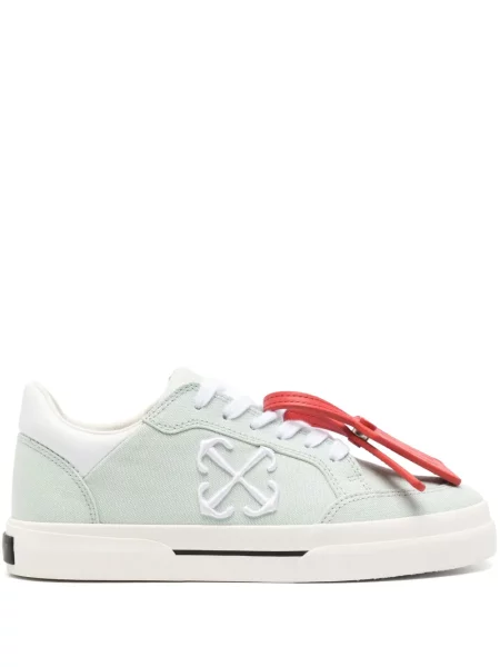 Sneakerși Off-white din canvas alb