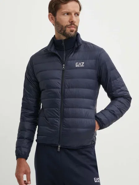 Geacă cu puf Ea7 Emporio Armani albastru