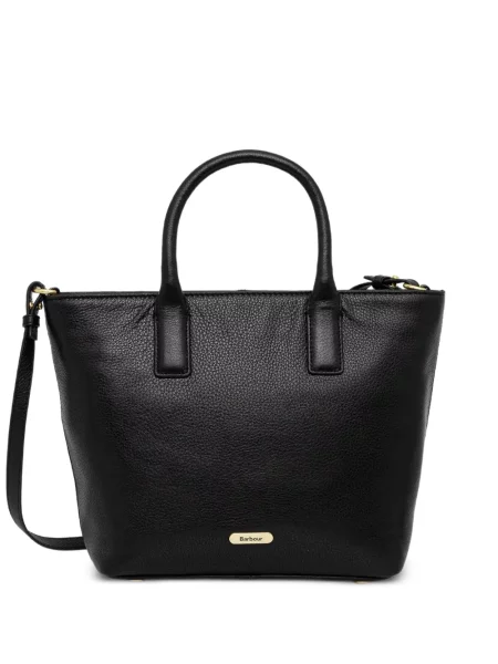 Geantă shopper Barbour din piele negru