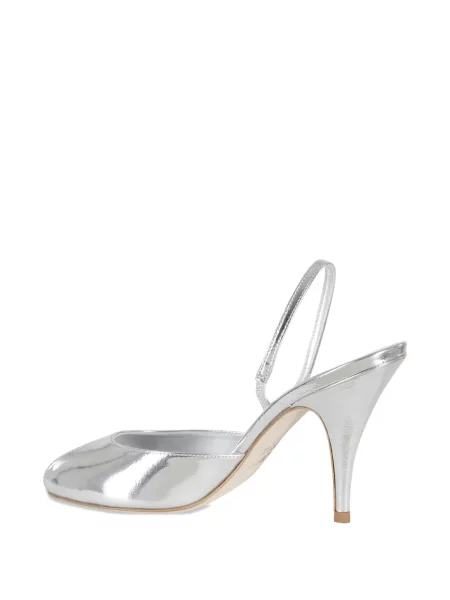 Pantofi cu toc 3juin slingback argintiu