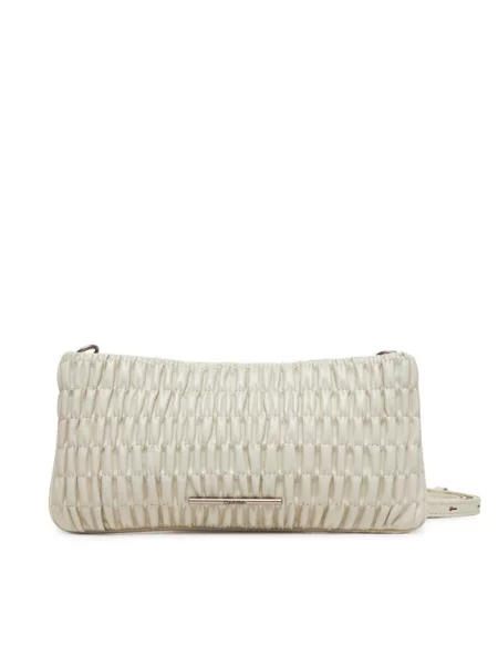 Calvin Klein Jeans Torbica Rouched Top Bag Écru bež