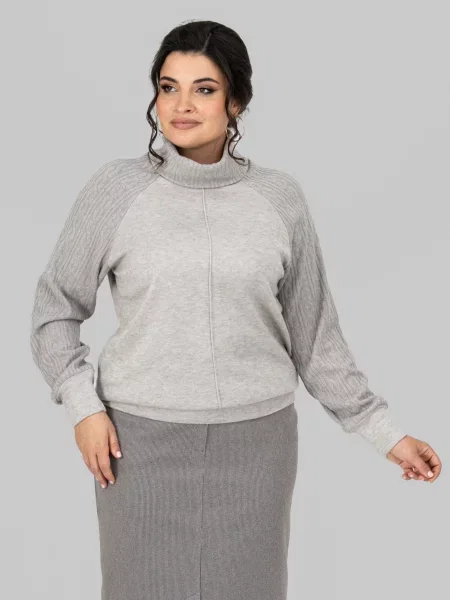 Светр All Posa світло-сірий віскоза/поліестер сірий