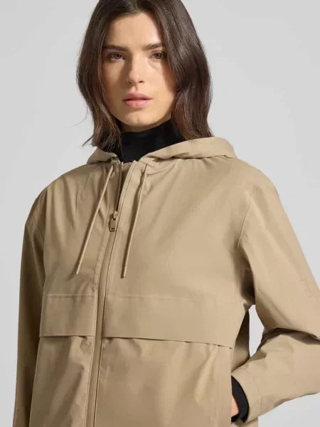 Krój regular fit kurtka z kapturem model Suva' Rains beżowa