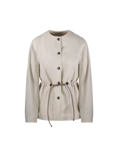 Lniana kurtka Max Mara beżowa